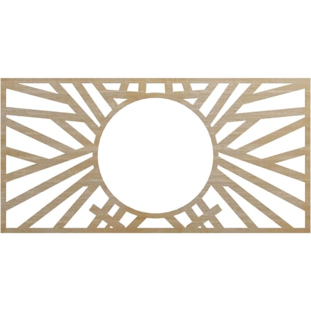 Ekena Millwork Hoover Wood Fretwork Pierced Ceiling Medallion, Hickory, 36"W x 18"H x 13 3/8"ID x 3/8"T CMWP36X18X0375HOHI